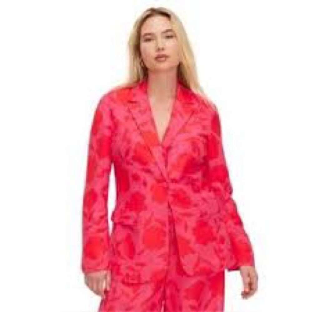 Kate Spade x Target Rose Blazer hot pink orange new with tags women's size small